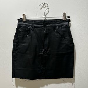 Pretty little things black waxed skirt